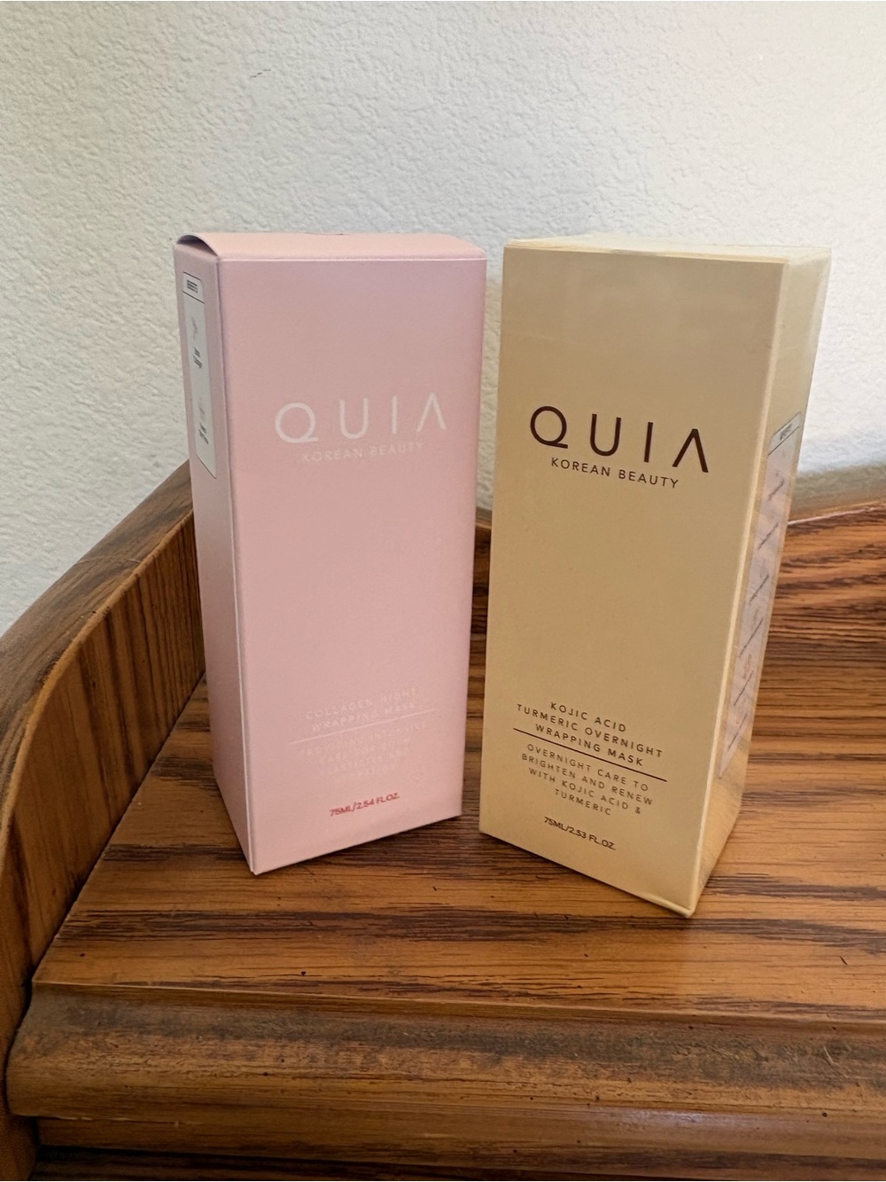 QUIA PINK COLLAGEN NIGHT MASK + KOJIC ACID TURMERIC NIGHT MASK .. LOT OF 2